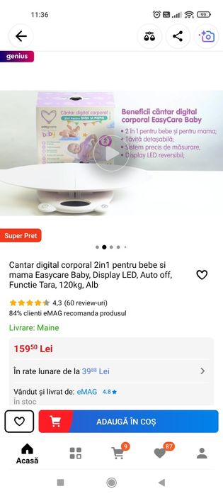 Cântar bebeluși in stare perfecta