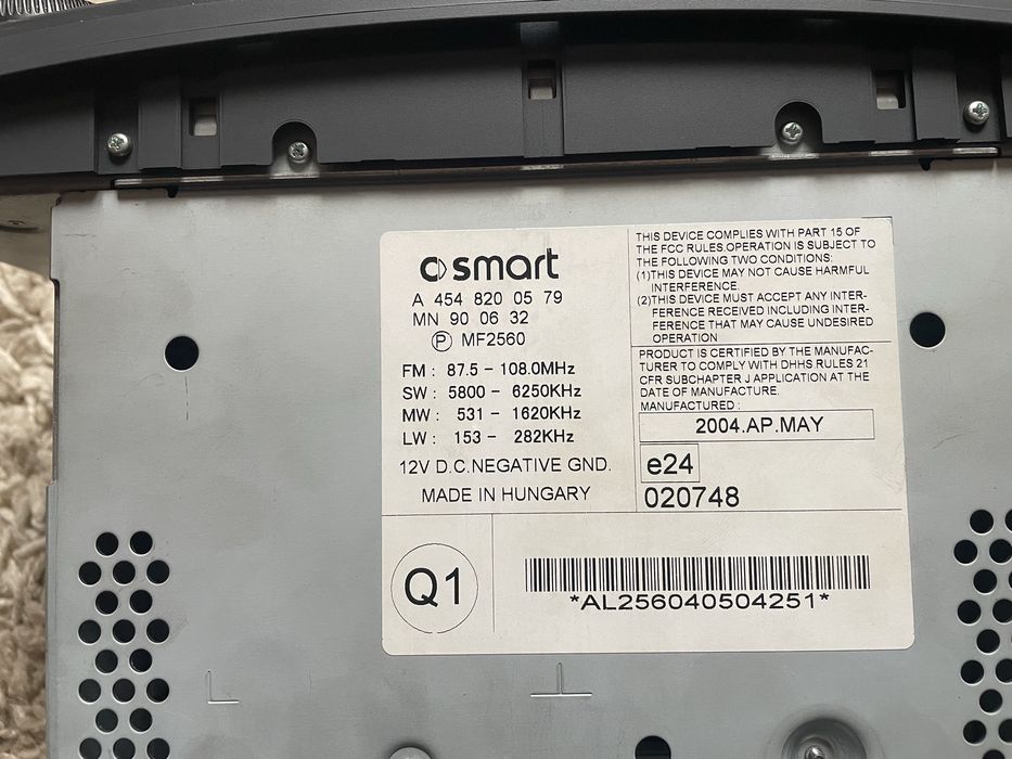 Radio Smart forfour 454 2004-2006