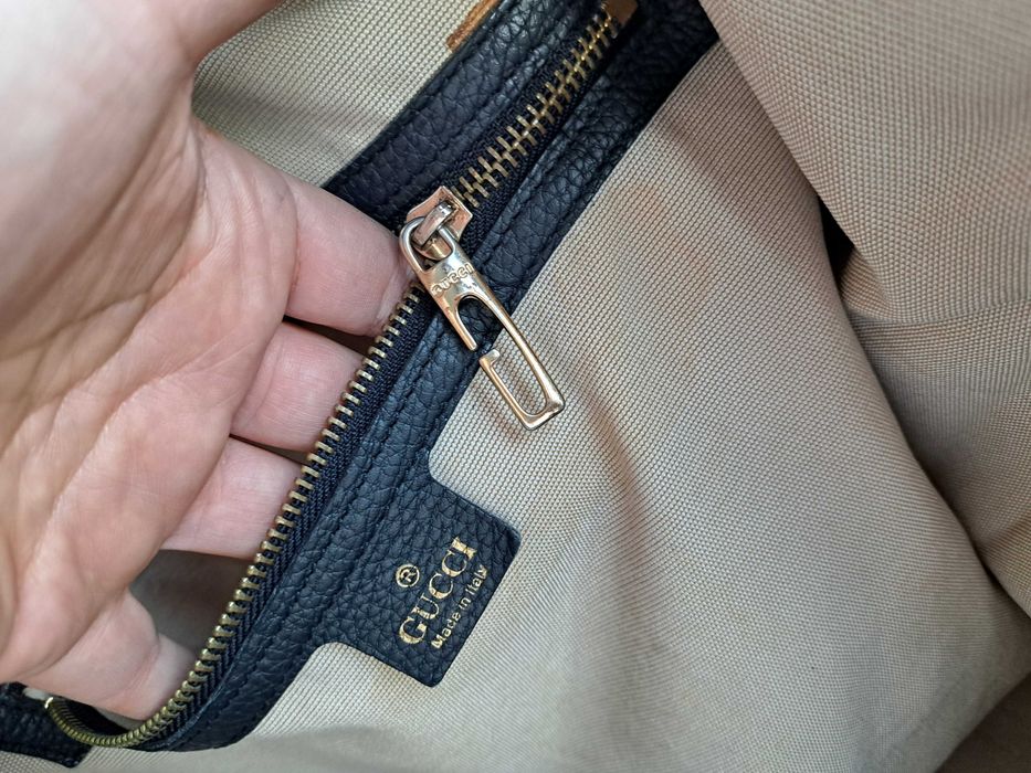 дамска чанта,черна кожена торба Gucci-естествена кожа,гучи