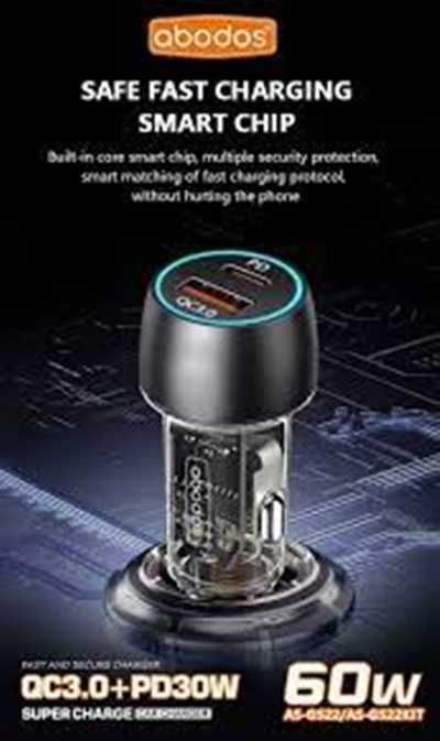 Зарядно 12-24V / 60W Digital One SP01134, Abodos as-gs22,Type C + USB