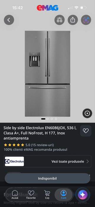 Frigider side by side