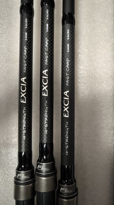 SET 3 Lansete FL EXCIA 3.90m 3.5lbs 2seg +  3 Mulinete Eastshark 10000