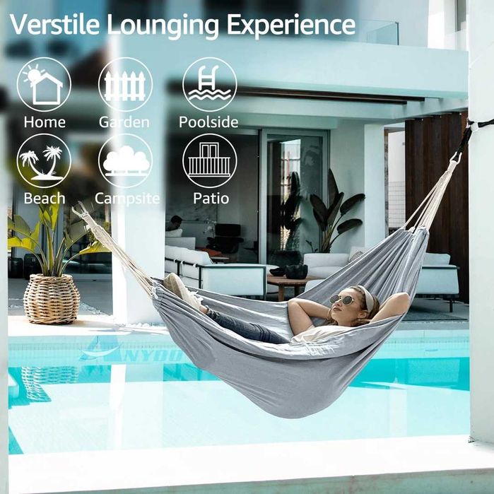 Hamac ANYOO din bumbac confortabil