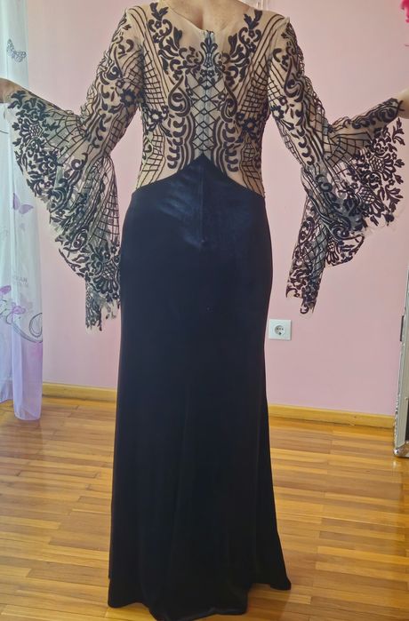 Rochie de seara neagra catifea