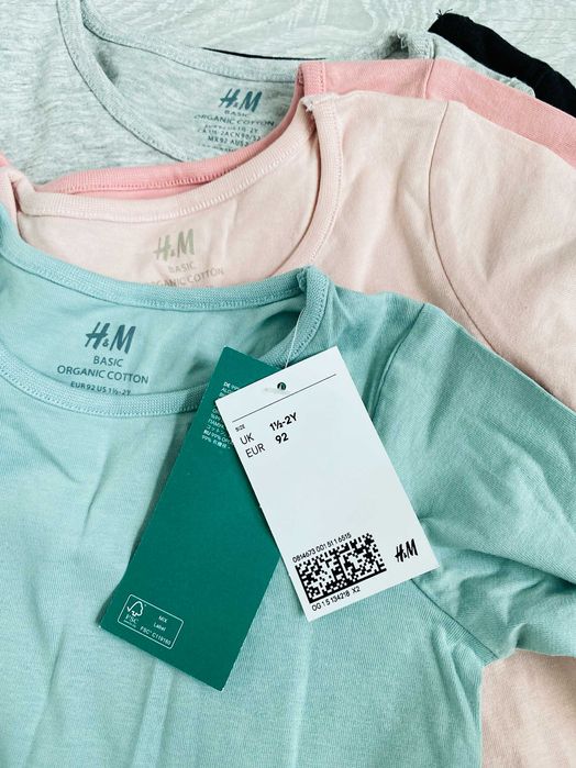 H&M комплект от 5 броя памучни роклички 92  1-2г