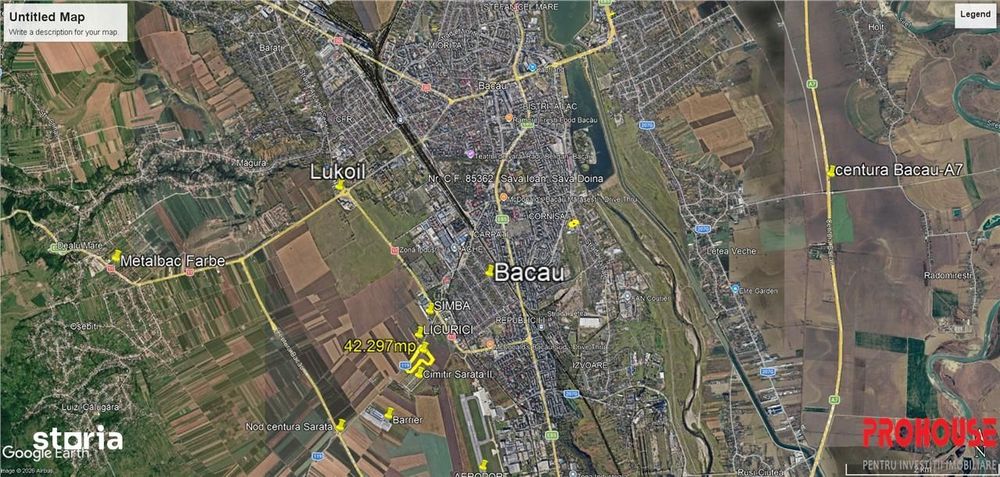 Teren intravilan 43.000 mp - deschidere 356 ml - Exclusiv PROHOUSE