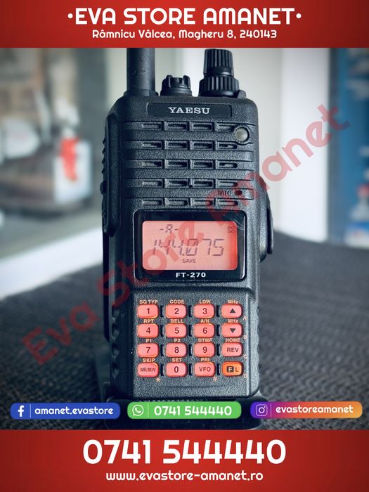 Stație radio / Transciever portabilă robustă IPX7 YAESU FT-270 VHF 144–146 MHz