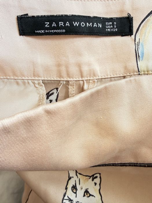 Панталон ZARA 7/8 сатен с котки – S