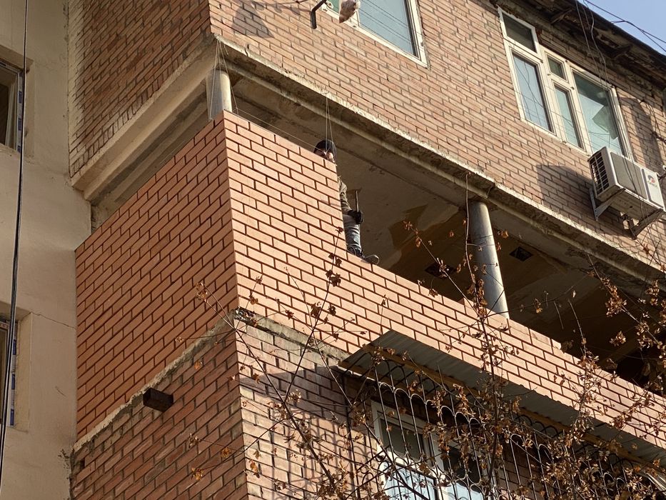 Кладка  балкон а от1 до 3 дней. Balkonga Gisht Teramiz peregarotka