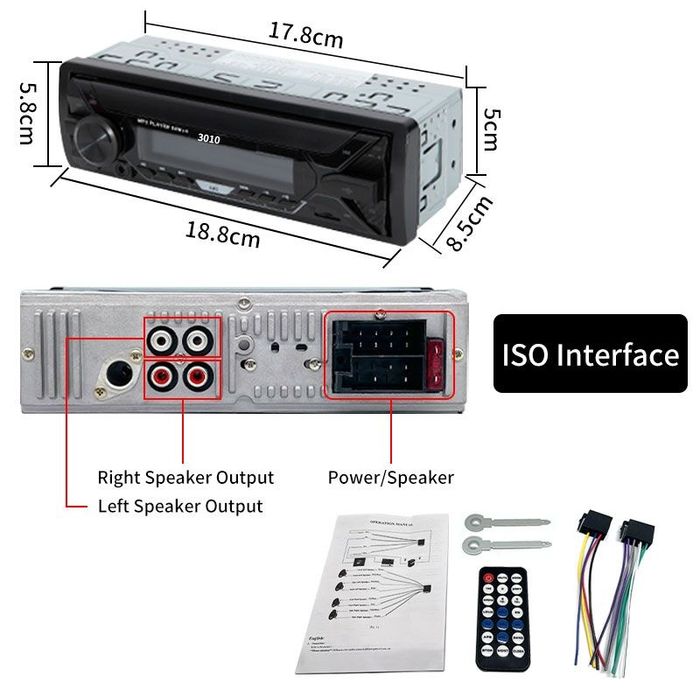 Radio auto cu bluetooth 4x60W