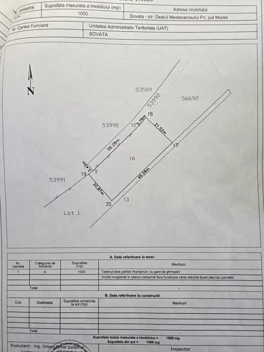Vand 2 parcele 500mp, Sovata, intravilan, ZONA REZIDENTIALA