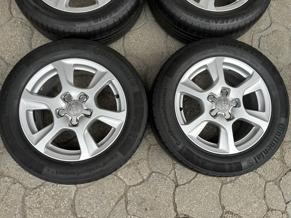 Jante aliaj 5x112mm, anvelope vara 205/60 R16, Audi A4 B8, B9, A6 C6