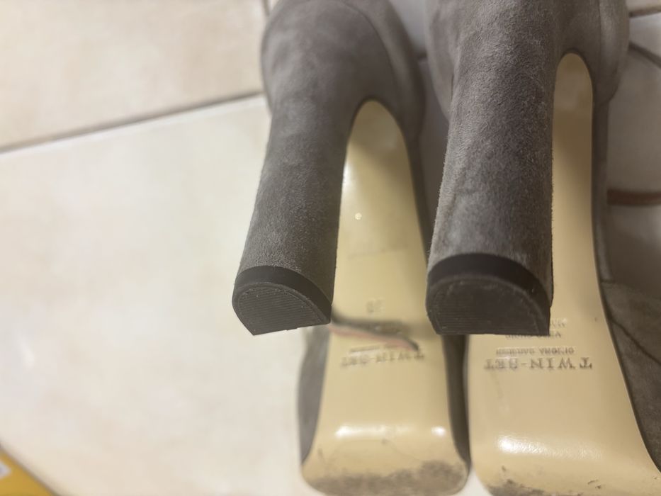 Sandale de piele / pantofi dama cu toc inalt