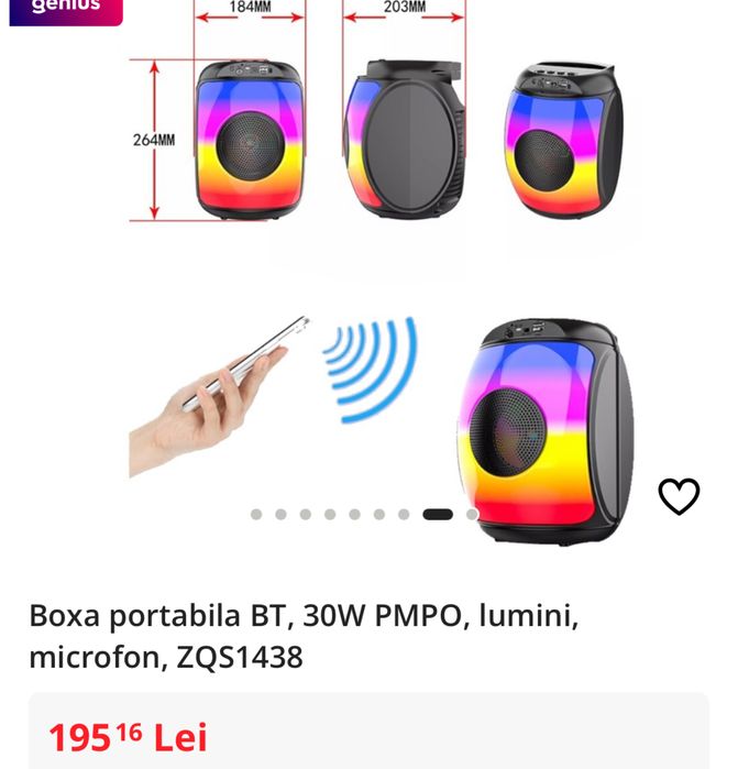 Boxa portabila, 20 W PMPO