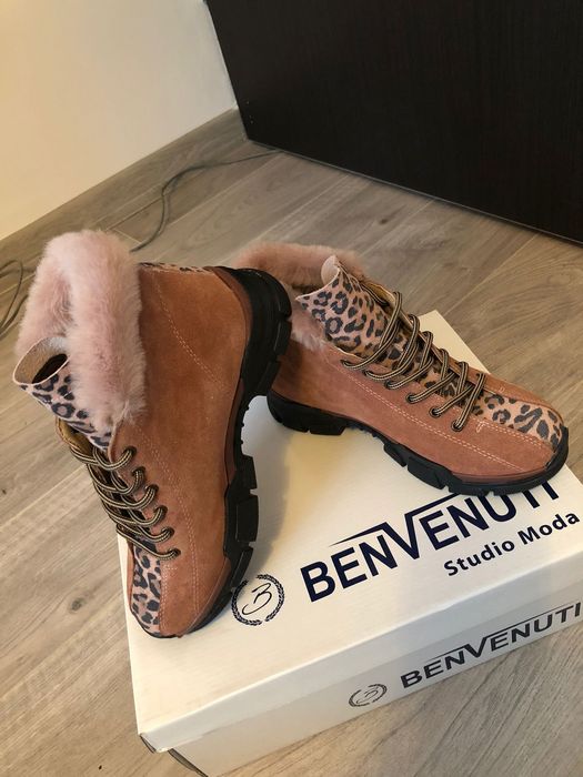 Bocanci din piele intoarsa marimea 37 imblaniti