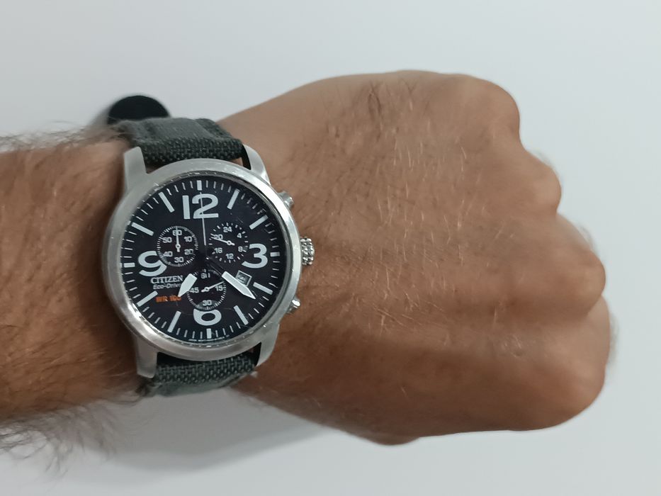 Ceas Citizen Eco-Drive cronograf stil militar