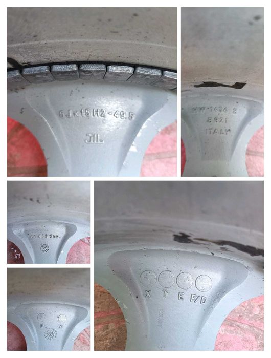 Set Jante aliaj 6J x 15H2 - 49,5 Original Italy, Roți R 15 complete