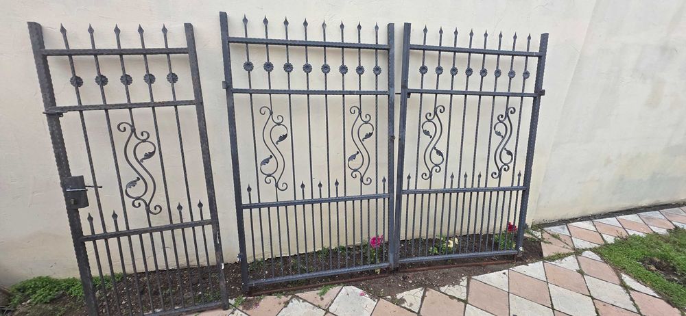 Poarta auto, poarta pietonala, panouri gard fier forjat integral