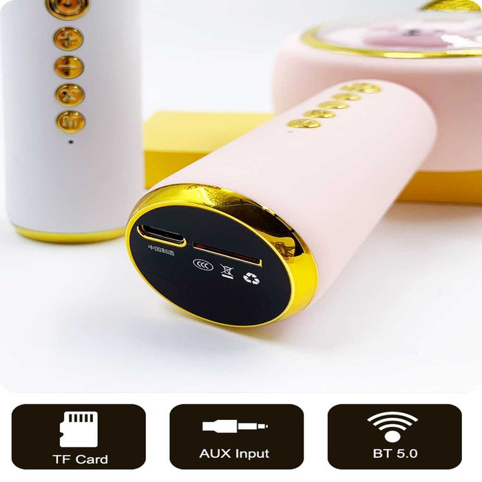 Детски караоке микрофон Rabbit X6 Bluetooth, светлини и звук със зайче