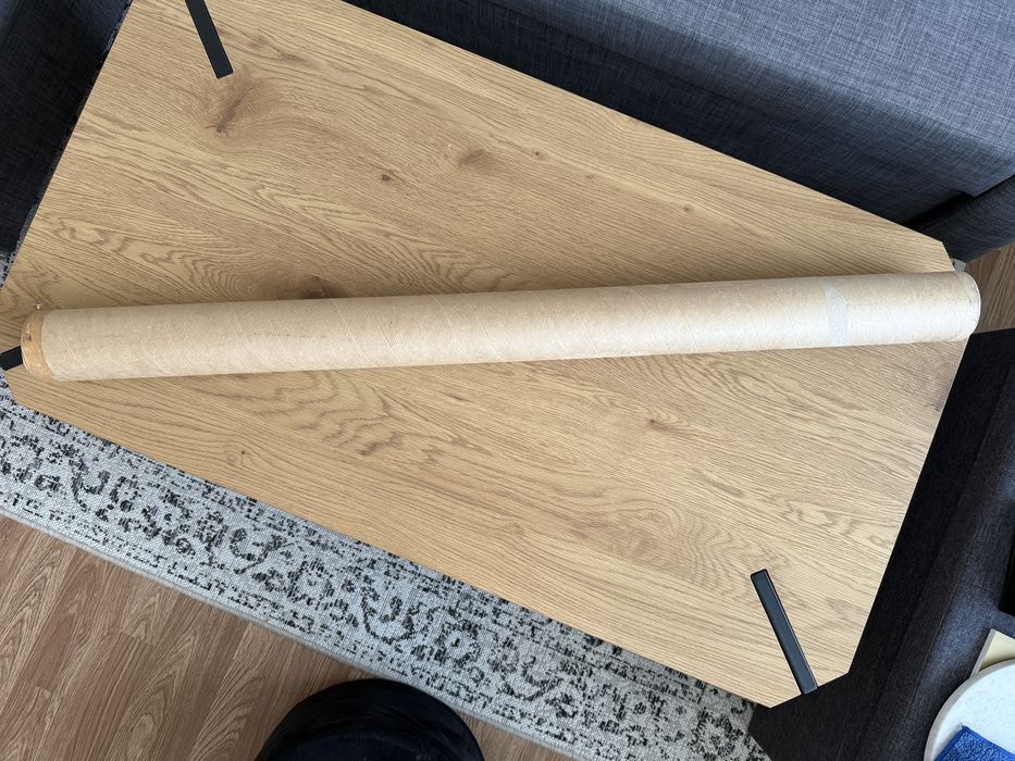 Фотографски фон, винил кафяво и бяло дърво + бял мрамор