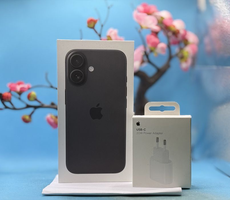 НОВ!!! Apple iPhone 16, 128GB, 5G, Black + подарък