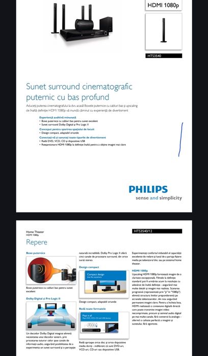 Sistem dvd home theater PHILIPS HTS 3540