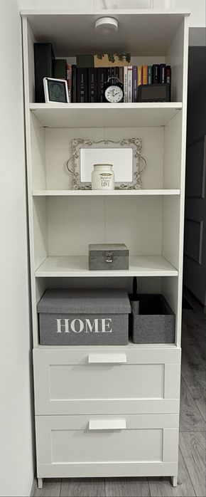 Biblioteca Ikea Brimnes,alba,60x33x190,polite reglabi,2sertare,ca Noua