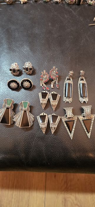 Cercei din argint cu onix