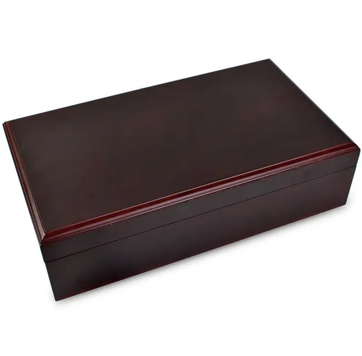 Дървена кутия за 50 монети + капсули + уплътнители за съхранение