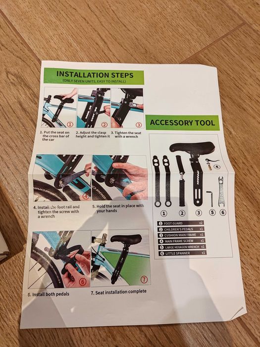 Scaun de copil cu prindere pe cadru bicicletei, varsta 2-5 ani, capacitate 32 kg NOU