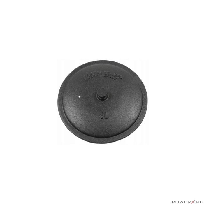 Ceaun din fonta cu picioare si capac, 5litri, 28cm, negru, Kinghoff