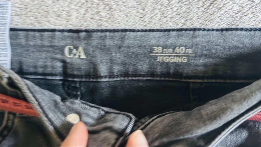 Blugi Jegging C&A Gri Inchis, Marimea 38/40