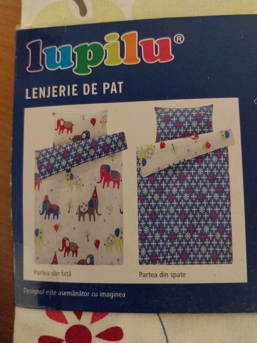Lenjerii pătuț bebe noi, firma Lupilu, bumbac 100%