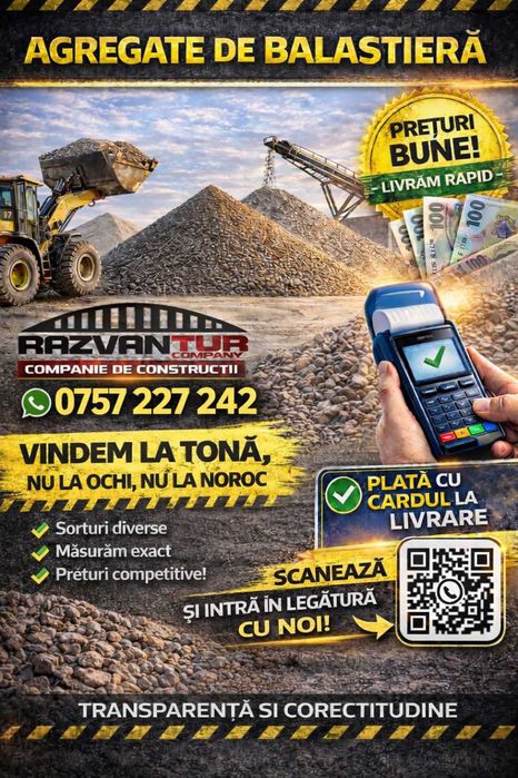 Balast pentru beton 0-16 mm spălat | Nisip + pietriș