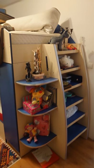 Vând set mobilă copii tip pat supraetajat – NOU, doar montat!