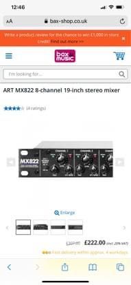Mx822 mixer 8 channel stereo