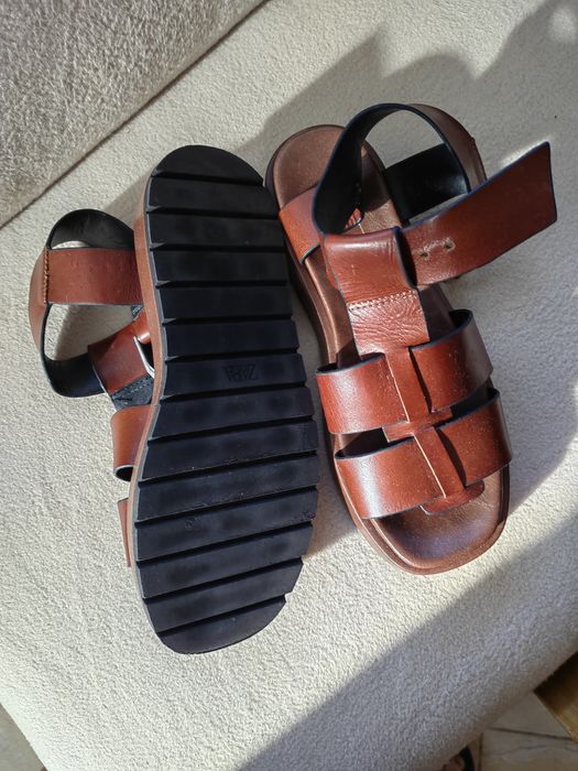 Сандали Zara естествена кожа