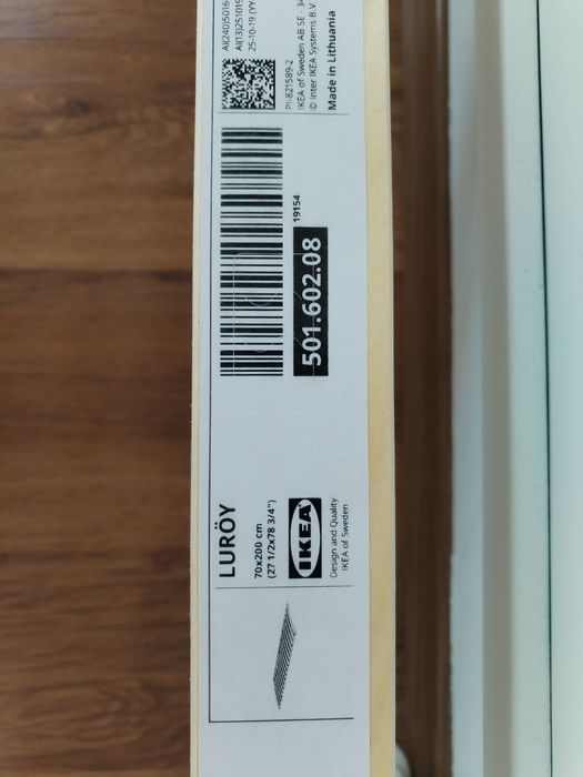 Cadru pat alb, 140/200 cm, cu somiere