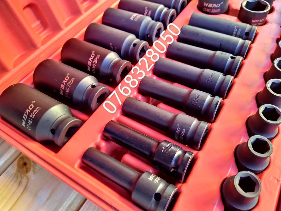 Trusa chei tubulare de impact 43 piese, 38mm, 78mm, 9-30mm, 1/2