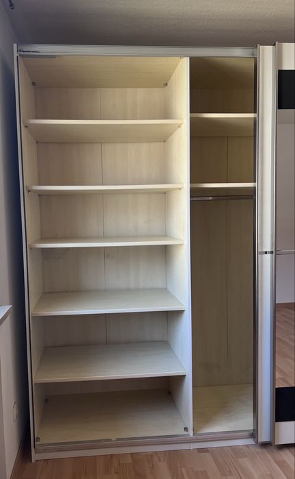 Dressing/Dulap 275/222/70 cm 2 usi culisante alb/ogl/ gri antracit