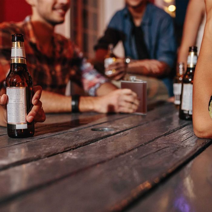 Sticla metalica 200ml plosca de buzunar inox husa din piele sintetica