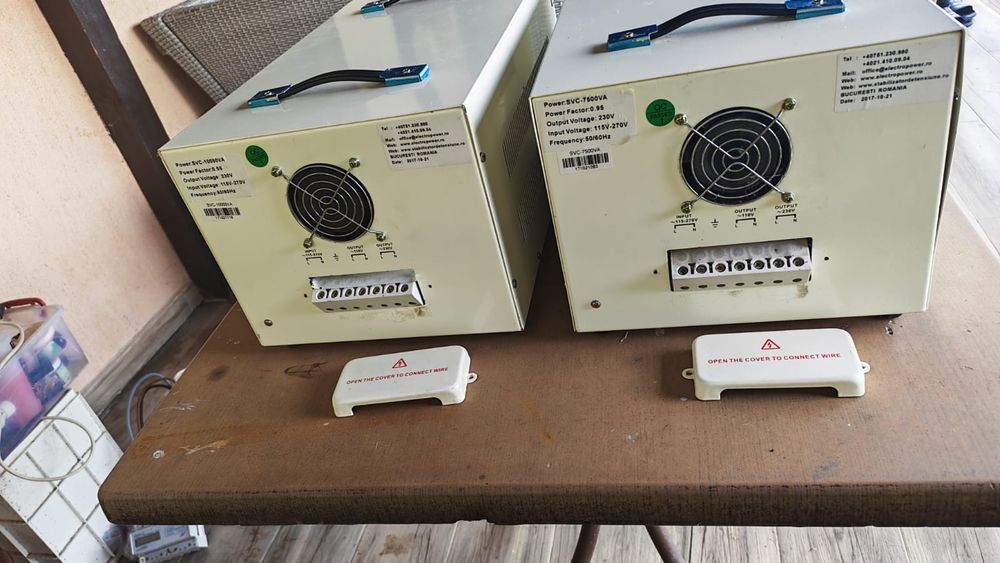 Vând 2 stabilizatoare de tensiune Electropower SVC-7500 VA și SVC 10000 VA