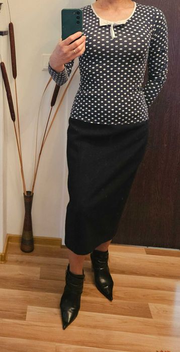 Fustă de stofă culoare bleumarin