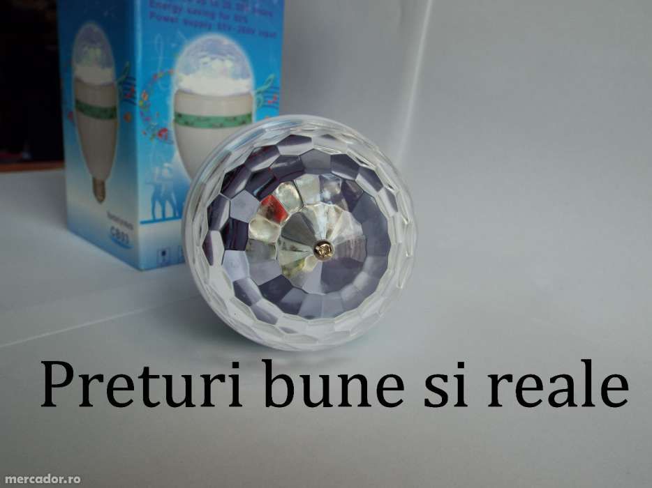 Bec rotativ tip proiector multicolor cu LED