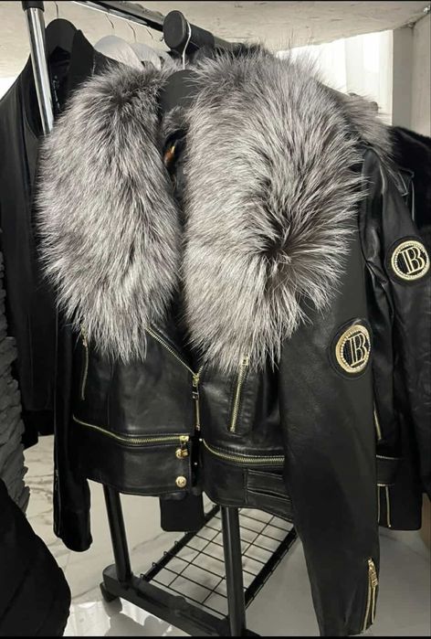 Geaca piele dama balmain