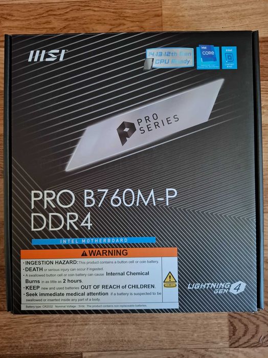 Нова Дънна платка MSI - PRO B760M-P DDR4, LGA1700 с гаранция