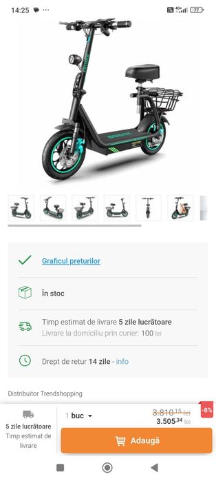 Vând trotinetă electrica m 5 pro
