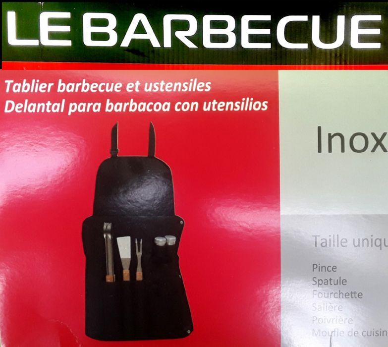SET USTENSILE Premium din INOX si Sorț LEBARBACUE pentru gratar - NOI