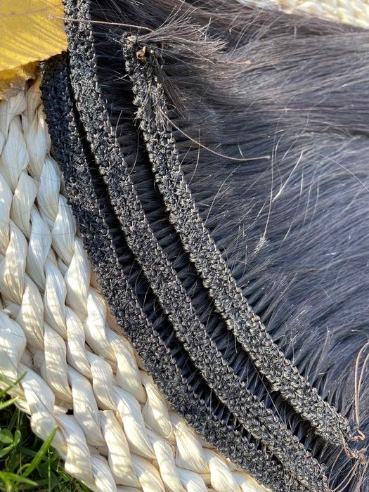 Ръчна изработка на треси редове кератинови кичури от естествена коса