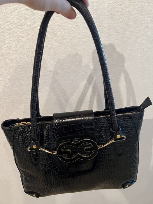 Винтажная кожаная сумка Escada — ручная работа, оригинал